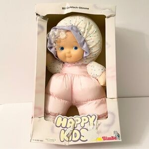 Vintage Simba Happy Kids Baby Doll Puffalump Style  Squeaks